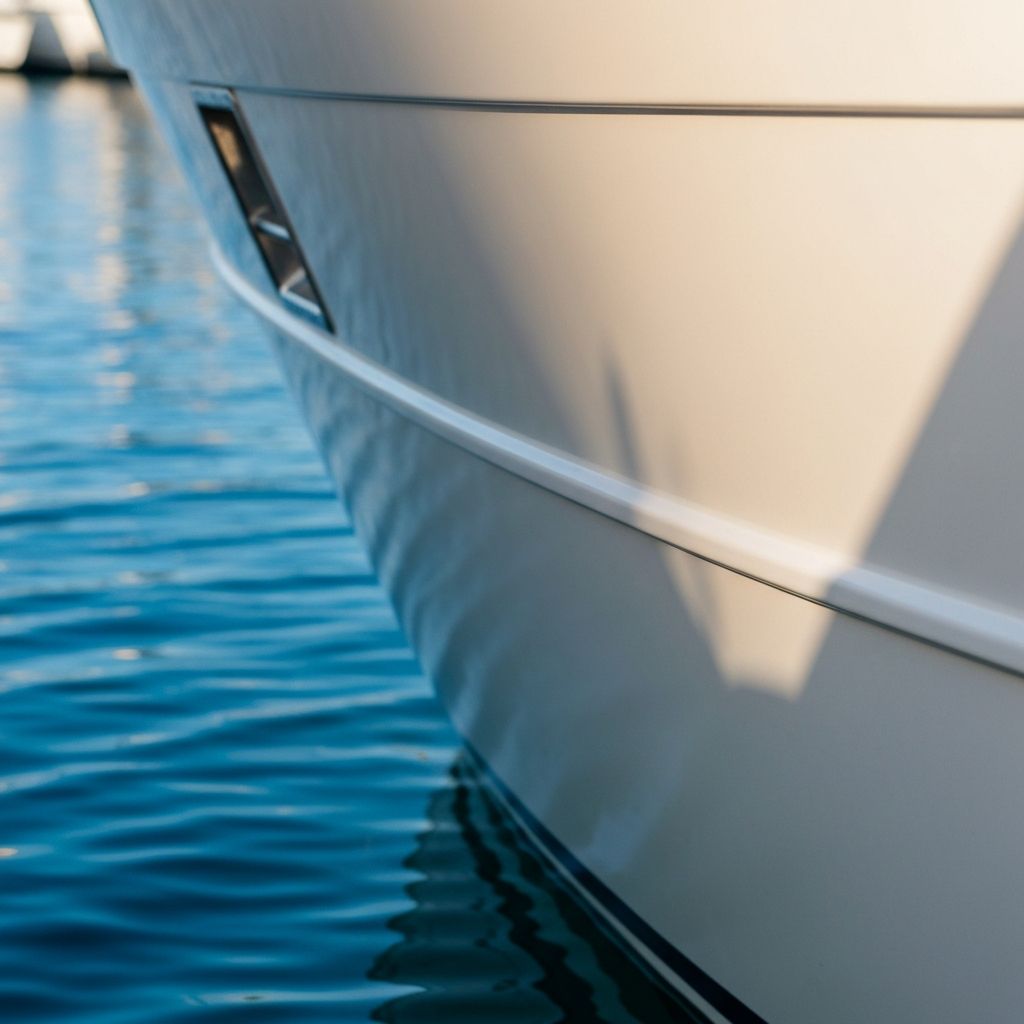 Close-up of ceramic coated hull