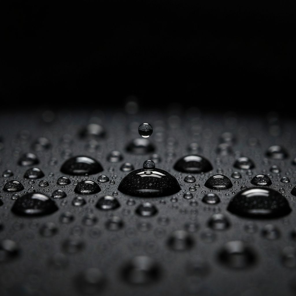 Super-hydrophobic water beading on a ceramic-coated surface